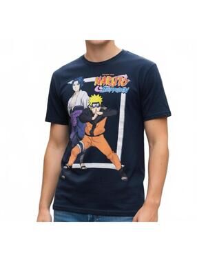 TOP Naruto Shippuden Graphic T-Shirt Navy Blue Size medium